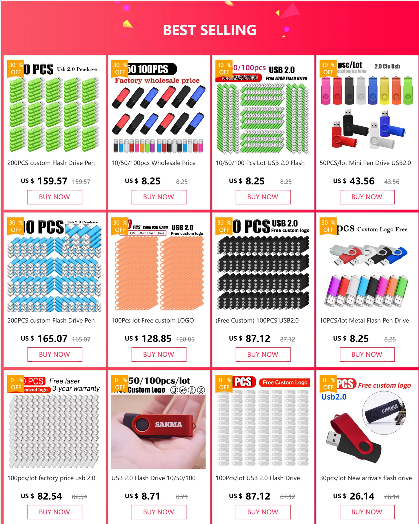 100pcs/lot factory price usb 2.0 flash drive 512MB 4GB 16GB usb metal pendrive 4GB 64GB usb memory stick Free Custom logo gifts