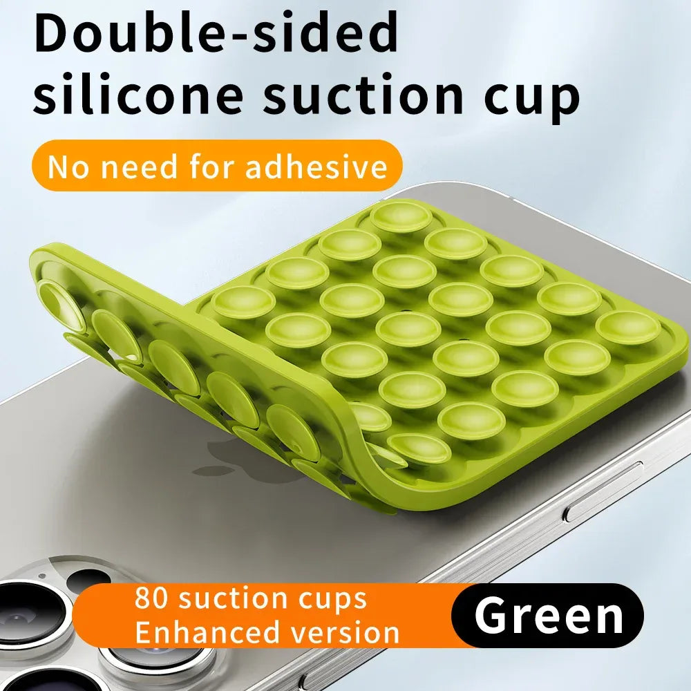 Suction Cup Phone Case Mount Double-Sided,Silicon Sticky Phone Stand for iPhone Android Selfies Hands-Free Strong Grip Holder