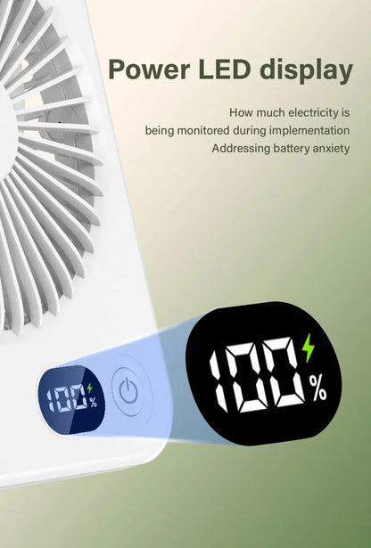 2025 New Small Fan Handy Charging Long Life Ultra-thin Desktop Fan Large Wind Super Quiet Folding Handheld Table Fan