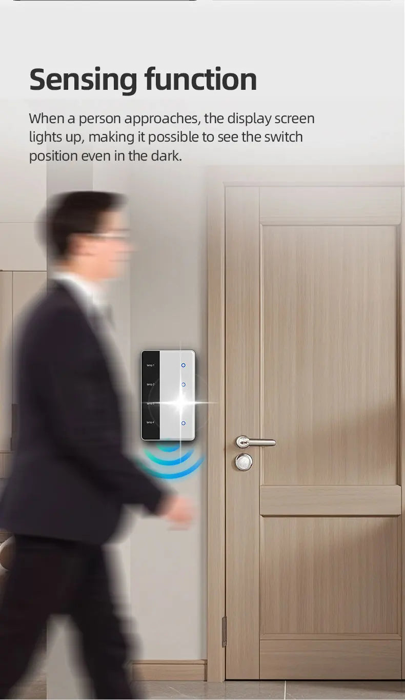 Zigbee Smart DIY Name Switch Work with Tuya App US Type Display Screen Touch Wall Light Switch Alexa Google Home Voice Control