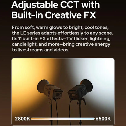 Godox Litemons LE200Bi/LE300Bi/LE600Bi Bi-color LED Light Unmatched Brightness APP Control with Bowens Mount for Shooting