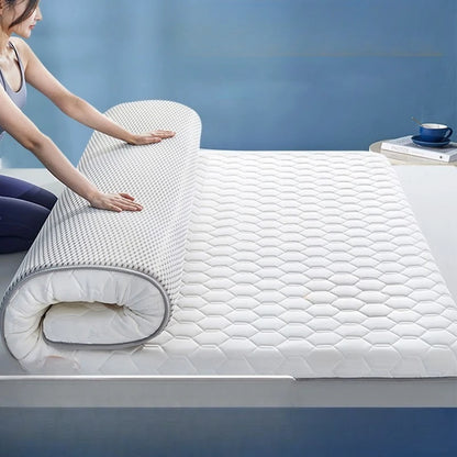 ‌A-Class Soybean Fiber Mattress, Thickened Anti-Bacterial Latex Topper, Breathable Silent Bed Pad, Skin-Friendly Tatami Cushion