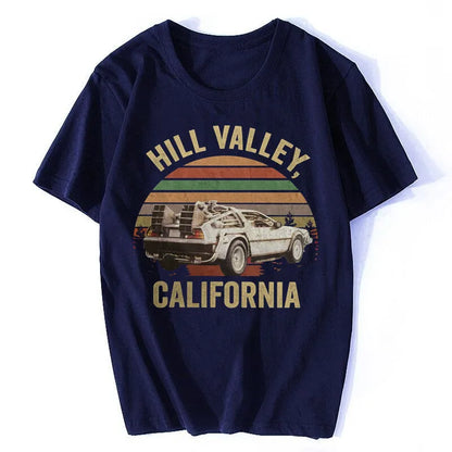 Hill Valley T-shirt, Back to The Future Shirt, Marty Mcfly, Hill valley, Classic Men Cotton Tees Tops Harajuku Streetwear