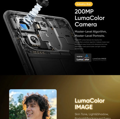 realme 16 Pro Plus Smartphone NFC Snapdragon 7 Gen 4 Chipset 200MP Camera 50MP Periscope Telephoto 7000mAh Battery 80W Charge