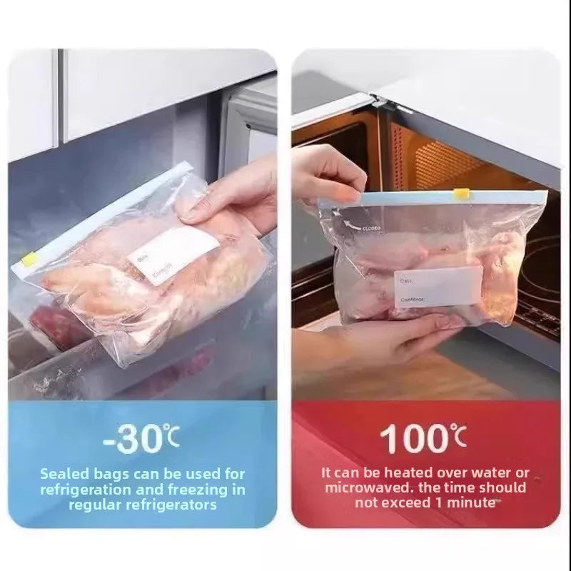 Multiple Sizes Kitchen Supplies Transparent and Visible Thick and Durable Sealing Bag for Food Eco-friendly Cling Bag Zip Bags
