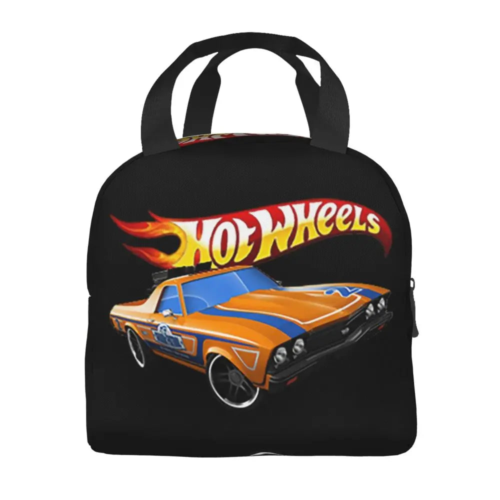Custom Hot Wheels For Fans Thermal Insulated Lunch Bag Cartoon Sport Car Portable Lunch Container Travel Multifunction Food Box