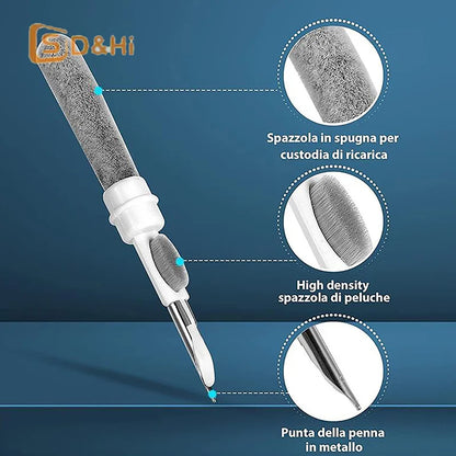Multifunctional Headphone Cleaning Pens Bluetooth Earphone Cleaning Tools Phone PC Screen Keyboard Integrated Cleaning Brush Kit