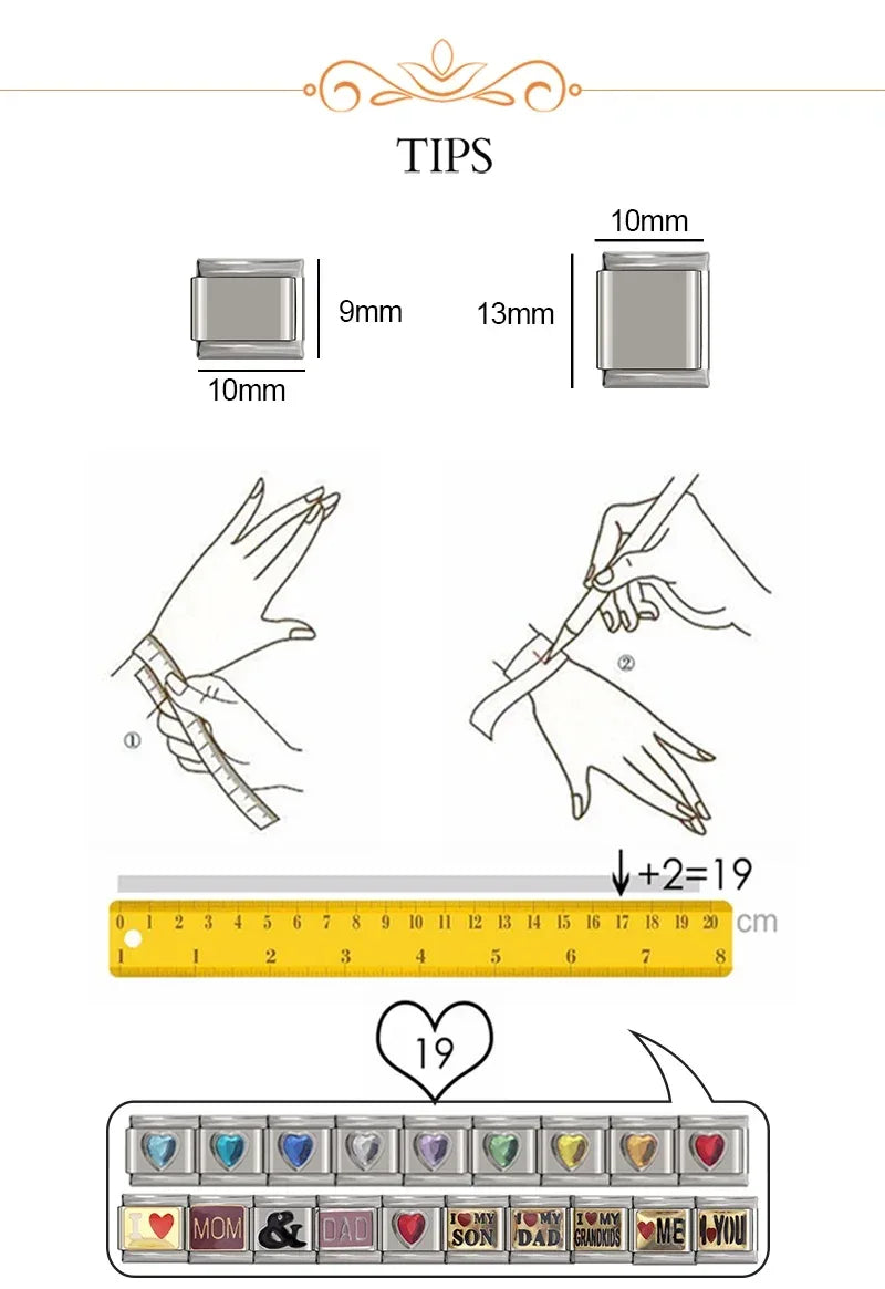 Hapiship Family Women Fashions Mountain Hat Bus House Charm Links Fit 9mm Bracelet Stainless Steel Making DIY Jewelry NEW153