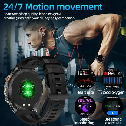 LIGE New Military For T-Rex 3 Ultra Smart Watch 1000mAh Battery IP68 Waterproof Compass Flashlight Sports Tracker Smartwatch Men