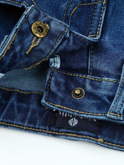 Fashion Men's Denim Pants Stretch Slim Fit Jeans Male Casual Trouser for Spring & Fall New