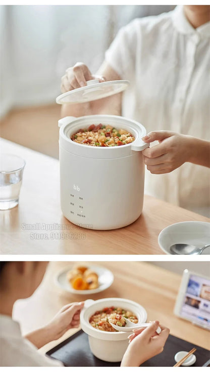 Olayks 1.2L Electric Rice Cooker Ceramic Glaze Liner Mini Electric Cooker Fast Cooking Multifunctional Kitchen Appliances 220V