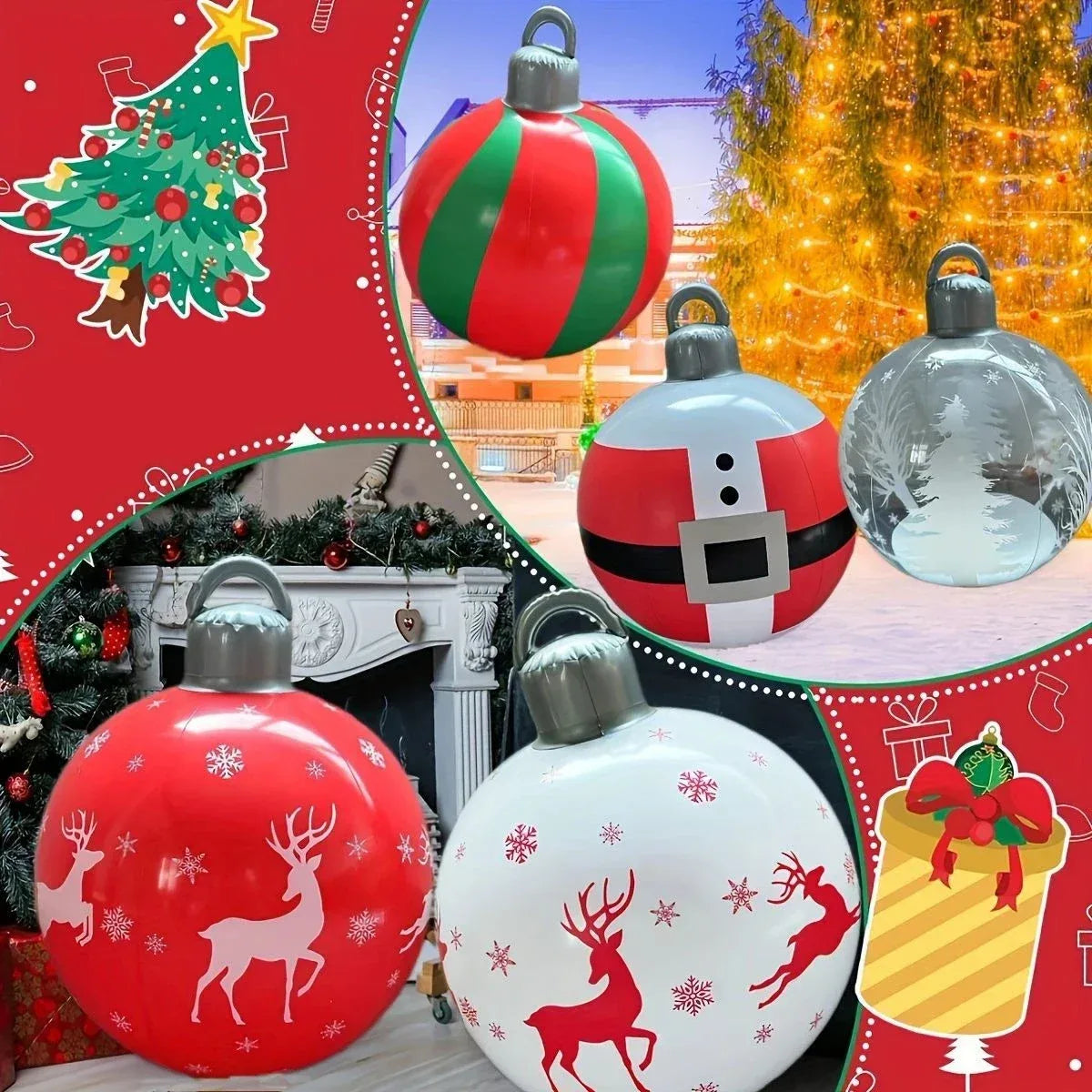 Multiple Styles Giant Inflatable Christmas Ball Home Outdoor Inflatable Decoration Christmas Snowman PVC Inflatable Decorated