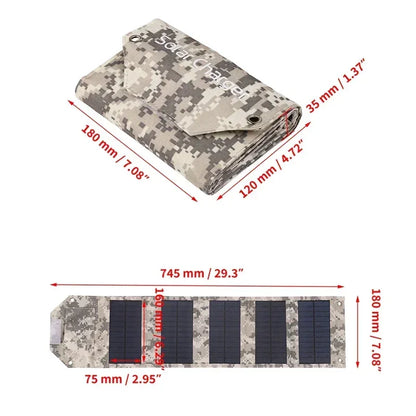60W 80W 100W Foldable Solar Panel 5V USB Portable Folding Bag Battery Charger for Phone Outdoor Camping Waterproof Power Bank