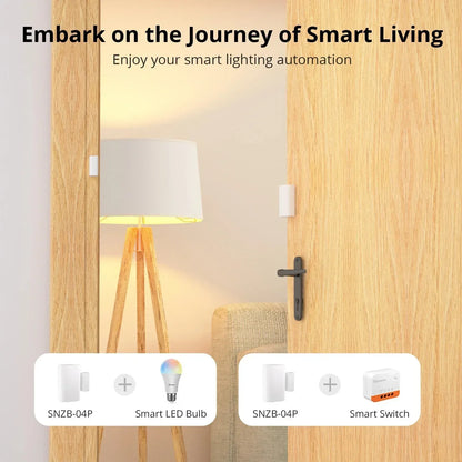 SONOFF SNZB-04P Sonoff Zigbee Door Sensor SNZB 04P Local Smart Scene Linkage Tamper Alert Home Security Work with Alexa Google