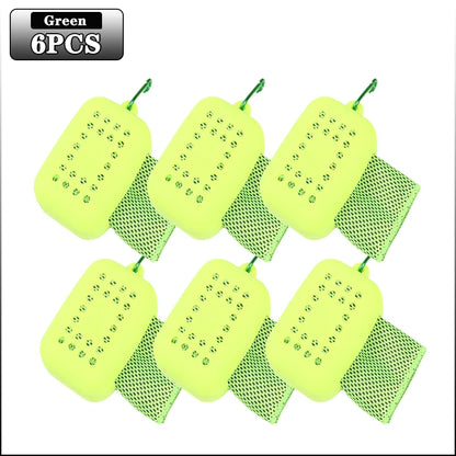 10PCS Portable Mini Silica Gel Set Cold Towel Polyester Fiber Outdoor Cooling Towel Fitness sports gym Run quick Dry Cool Towel
