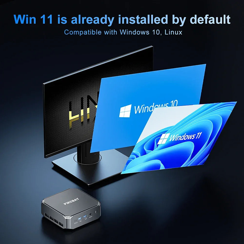FIREBAT A6 Latest MINI PC AMD Ryzen 7 6800H 16GB DDR5 RAM 512GB SSD WIFI6 BT5.2 Portable Desktop MINI-PC Computer