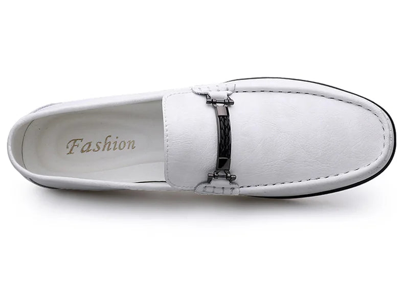 Men Loafers Slip on White Leather Shoes Casual Fashion Luxury Shoes Designer Italian Brand Loafer Moccasins Four Seasons