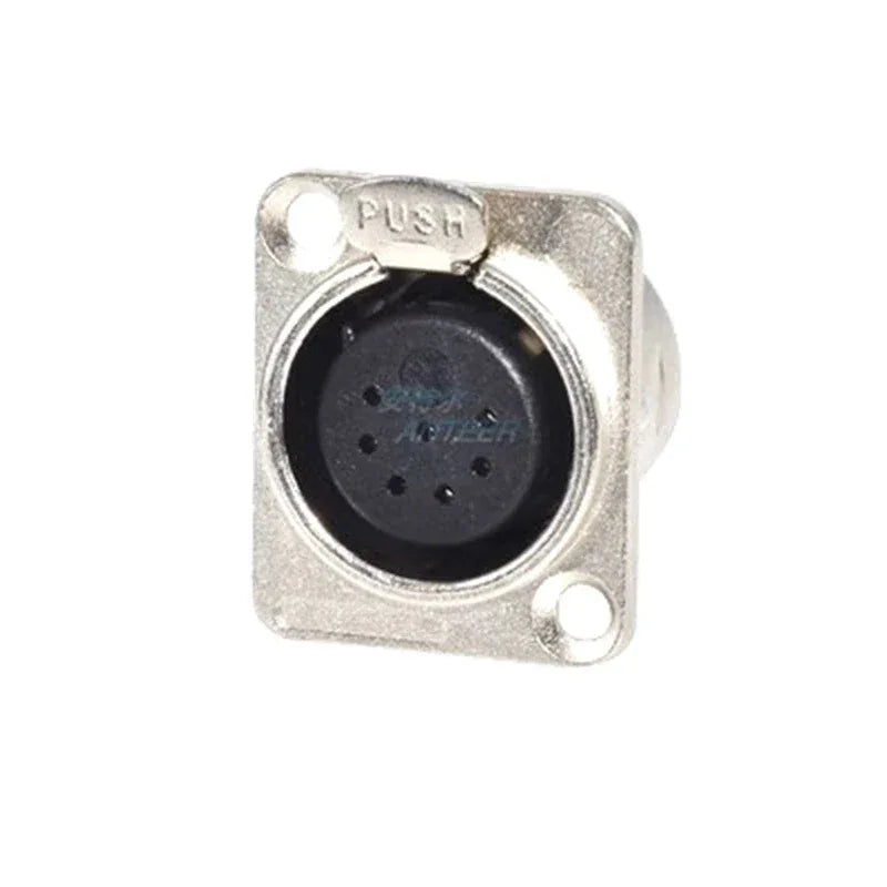 1pcs 3,4,5,6,7 pin Male/Female Black/Silver Metal Square XLR Speaker Panel mount socket Connector
