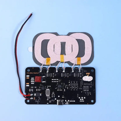 20W High-Capacity Wireless Charger for Car/Home Use; Includes Type-C Interface and 3-Coil DC9-32V Module