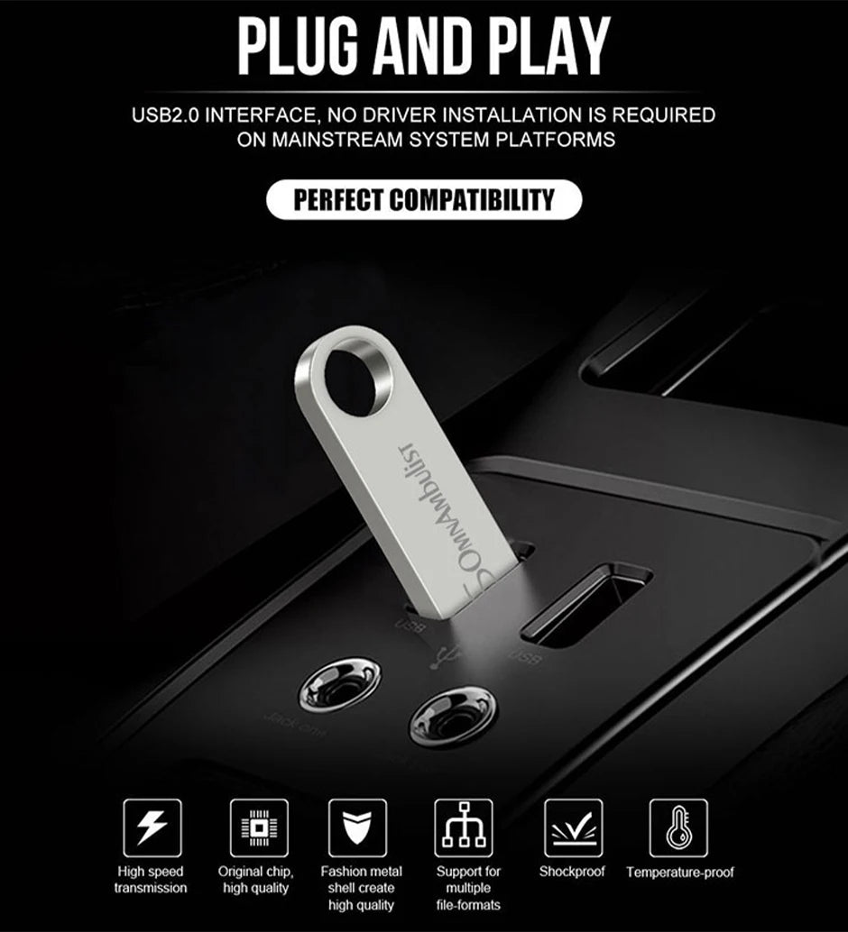 SomnAmbulist Pen Drive 32GB 64GB 128GB High Speed USB2.0 for PC Mobile Mini Pen Drive 16GB 32GB USB Flash Drive 64GB 8GB 4GB