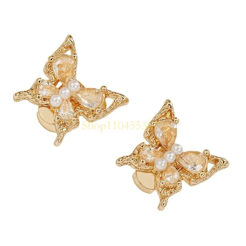 Best Seller 1 Pair Butterfly Themed Ear Clip Embellishment Zircon Detail Earbuds Ornament For Freeclip 1/2 Wireless Equipment