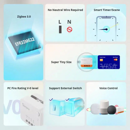 SONOFF ZBMINI-L2 Zigbee DIY Mini Smart Switch Module No Neutral Wire Required Switch Work With Alexa Google Alice Smartthing