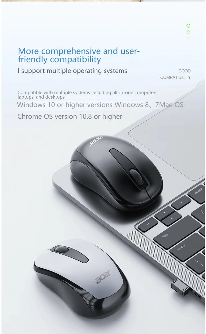 Acer 2.4Ghz Wireless Mouse Optical Portable Business Office Silent Mouse Suitable For Computer Laptop Notebook PC Esports Games
