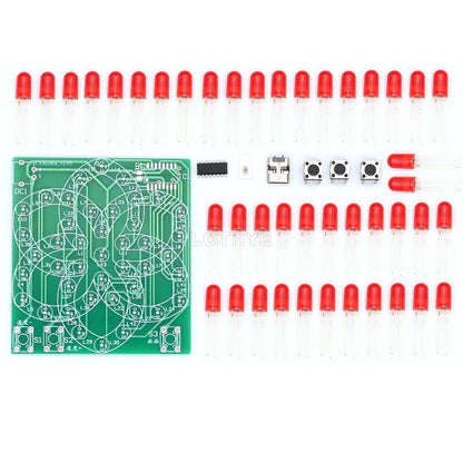 DIY Electronic Kit Multi Style Pattern Electronic Windmill Flowing Water Light 43 LED 5V Fun Soldering Component Training Suite