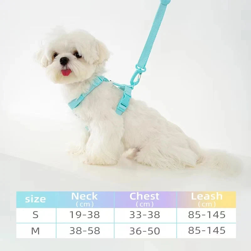 Dog Harness Dog Collar Dog Leash Macarone Color Cat Accessories Pet Small Dog Accessories Small Dog Harness Dog Supplies