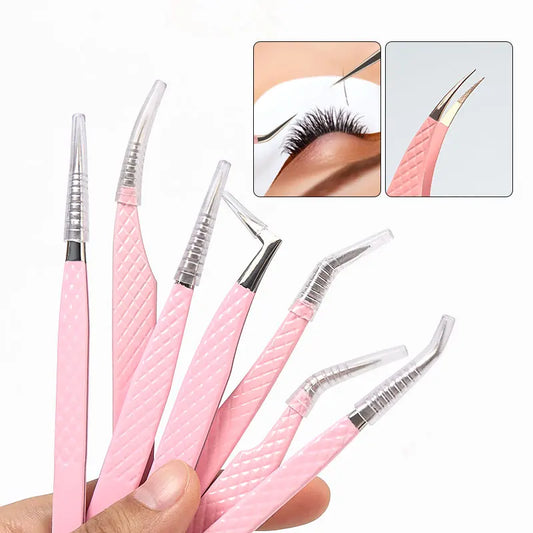 1pcs Fiber Tip Eyelash Extension Tweezers Stainless Steel Eyebrow Clip Lash Lifting High Precise Eyelashes Tweezer Makeup Tool by PDG ibma