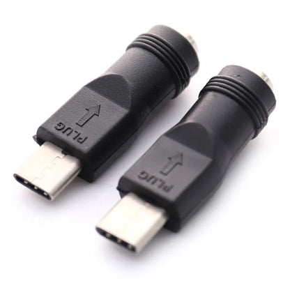 1/2pcs DC Power Adapter Converter 5.5x2.1mm Female Jack To USB Type C Male Connector DC To USBC For Laptop Notebook Computer