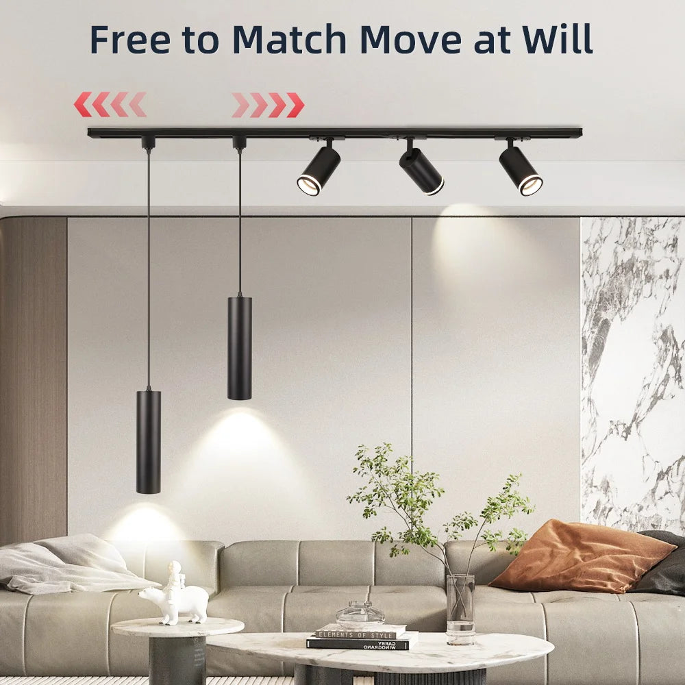 Led Track Light GU10 Spotlight 110V 220V Track Pendant Indoor for Home Decor Kitchen Bedroom Ceiling Lamp Fixture Track Lighting
