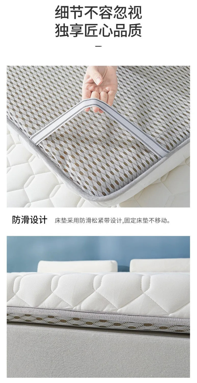 ‌A-Class Soybean Fiber Mattress, Thickened Anti-Bacterial Latex Topper, Breathable Silent Bed Pad, Skin-Friendly Tatami Cushion