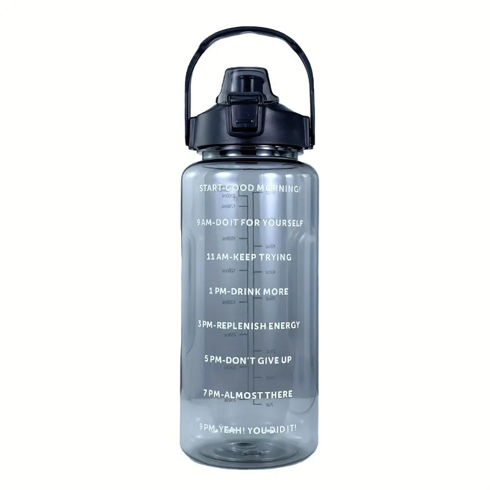 2L Portable Water Bottle Large Capacity Plastic Straw Water Cup Beverage Bottle,Outdoor Portable Sports Water Cup