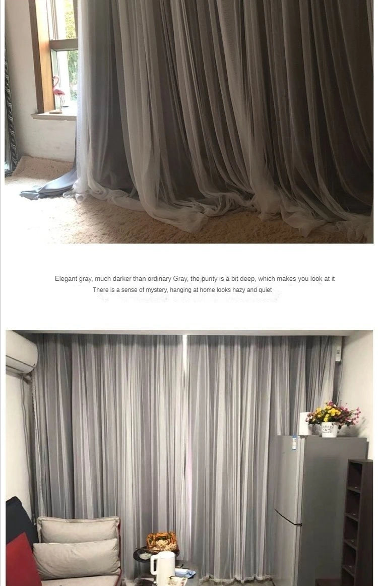 Nordic Style Solid Color Cloth Yarn Integrated Blackout Curtain Modern Bedroom Shade Curtains Living Room Luxury 나비주름 커튼 Шторы