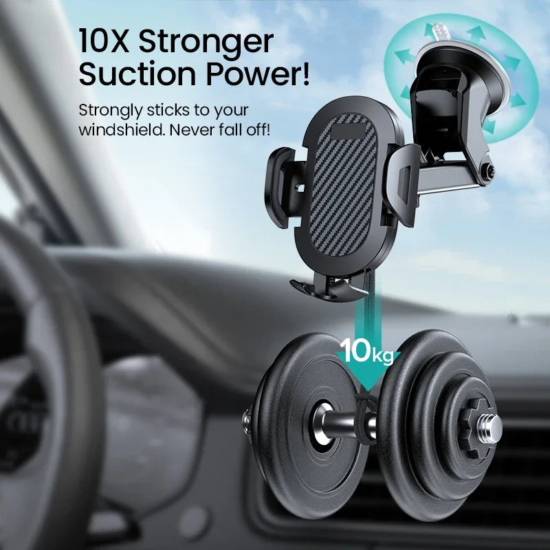 AUFU Sucker Car Phone Holder Smartphone Mount Stand GPS Telefon Mobile Cell Support For iPhone 15 14 13 Pro Max Xiaomi Samsung