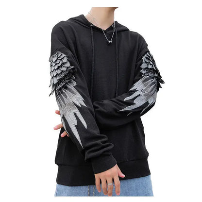 Sweatshirt for Men Hooded Embroidered Male Clothes Hip Hop Hoodies White Sweat Shirt Luxury No Brand Streetwear Autumn Cheap Emo