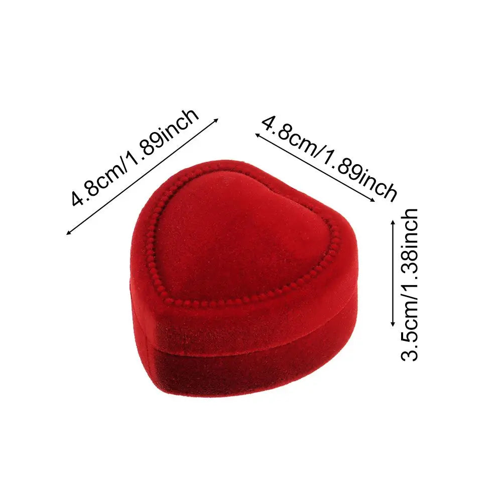 Fashion Velvet Ring Box Engagement Wedding Party Valentine's Day Jewelry Case Heart Boxes Earrings Holder Couple Lover Gifts