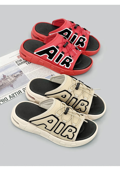 Air Cushion Slippers Summer Men Sandals Thick Sole Beach Slippers Flats Cloud Slides Sports Slippers Outdoor Man Sneaker Shoes