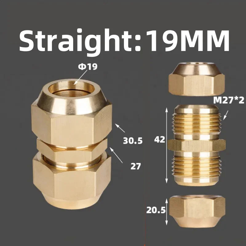 1pcs Flared Brass Straight through pipe fittings 6/8/10/12/14mm Tube connector Fitting Air conditioning extension tool Fitting