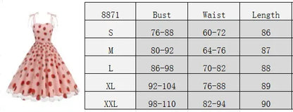 Knot Strap Strawberry Patchwork Vintage Dress 2025 Heart Flocking Valentine's Day Dress Women Birthday Party Pleated Mesh Dress