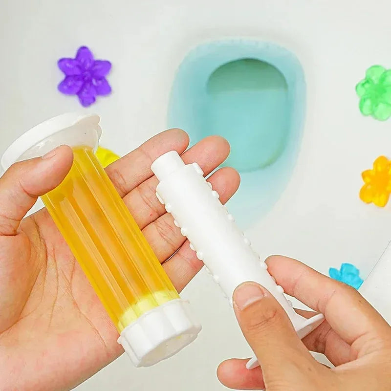 1-10Pcs Flower Gel Stamp Toilet Cleaner Air Freshener Bathroom Toilet Cleaning Gel Needle Design Fragrance Deodorant Supplies