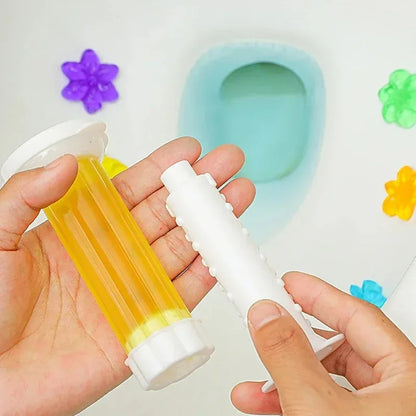 1-10Pcs Flower Gel Stamp Toilet Cleaner Air Freshener Bathroom Toilet Cleaning Gel Needle Design Fragrance Deodorant Supplies