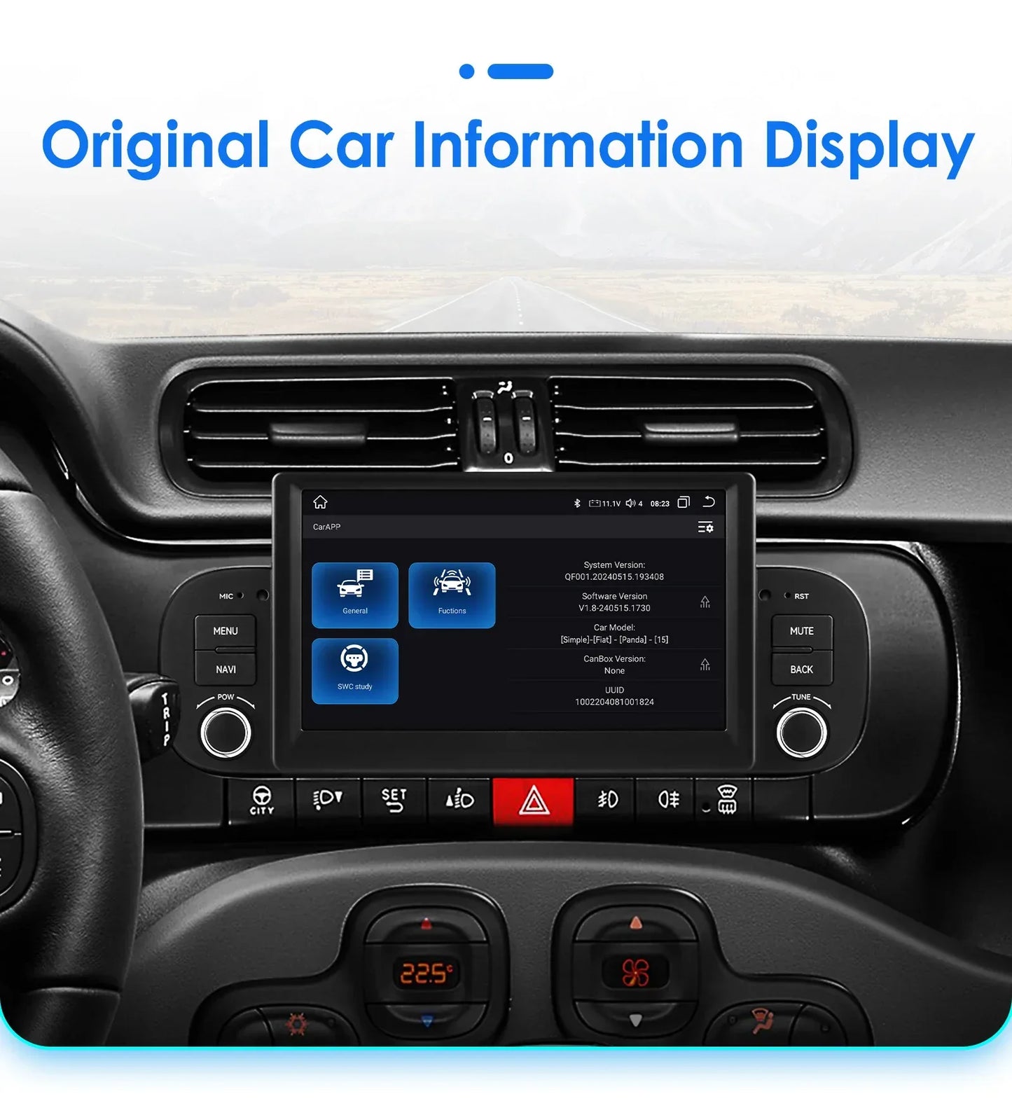 Hizpo 2Din 7inch Android14 Car Radio for Fiat Panda 2013 - 2020 GPS Navigation 4G BT Carplay RDS DSP SWC UI7862 Multimedia
