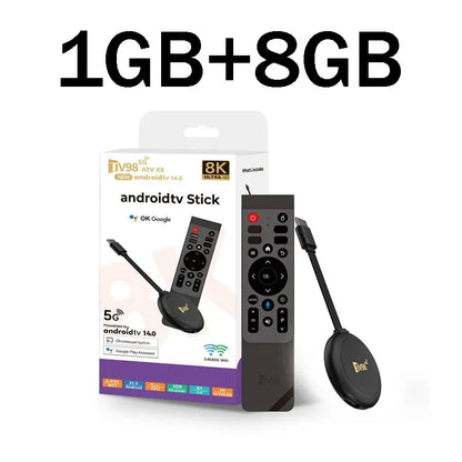 TV98 ATV X8 Smart TV Stick iptv Allwinner H313 quad-core 4G 5G Dual Wifi HD 8K 4K BT 5.0 8GB 128GB Voice Remote Android 14