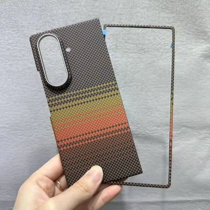 Genuine Aramid Carbon Fiber Magsafe Case for Samsung Galaxy Z Fold 6 Fold 7 Matte Bulletproof Thin Hard Magnetic Wireless Cover