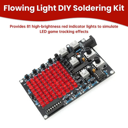 DIY LED Follow Spot Kit DC 4.5-9V Gaming X/Y-Axis Movement Adjustable Speed Running Lights DIY Soldering Kit 81 Indicator Lights