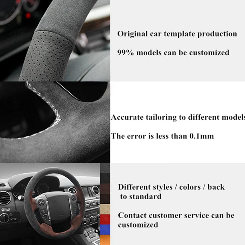 Hand Sewing Soft Suede Car Steering Wheel Cover For Seat Ibiza(6J)(FR/CUPRA) 2015 Mii FR Leather Original Steering Wheel Braid by PDG ibma