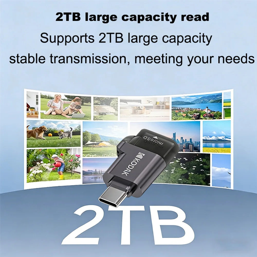 Kodak Type-C Micro SD Card Reader TF Memory Card High-speed Transmission Adapter