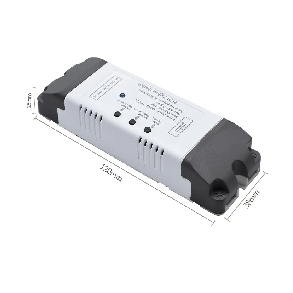 Two Relay Zigbee Tuya Switch 12V 24V 220V 230V 2CH Receier Module Dry Contact NO NC COM Inching Timer Rele for Light Motor Alexa